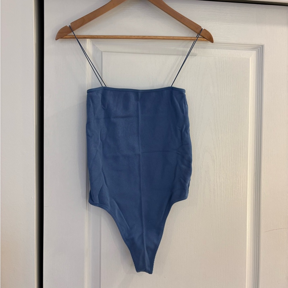 Girls' Blue Ribbed Body Suit